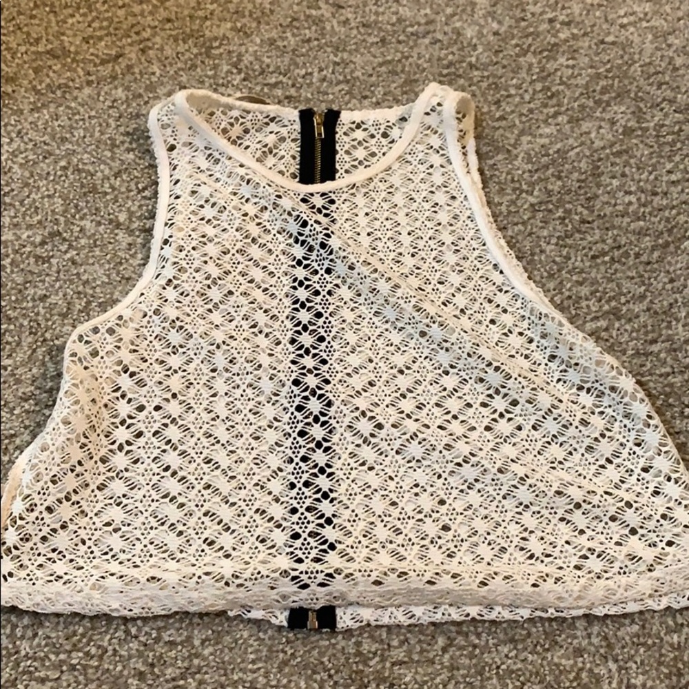 BEIGE MESH CUTE TANK